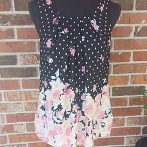 SPECIAL 2/$25 ELLE Sleeveless Top - Black and Pink